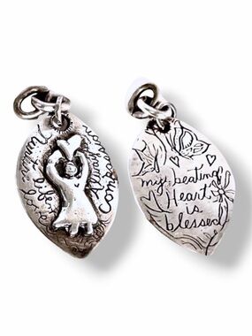 Jes MaHarry My Beating Heart is Blessed Sterling Silver Charm Pendant Sunhorse